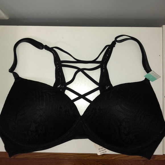PINK VS wireless push up black bra size large - Picture 1 of 2